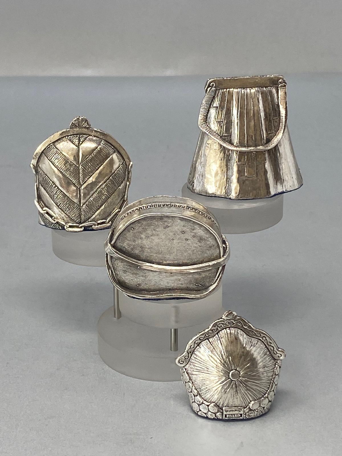 Set of Four Sterling Silver Handbag miniatures/models vb Country Artist