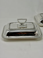 Load image into Gallery viewer, Pair of Antique Silver Plated Entree Dishes with Gadroon Borders
