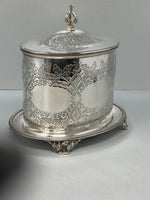 Load image into Gallery viewer, Antique Victorian Silver Plated Oval Biscuit Box by Hukin &amp; Heath
