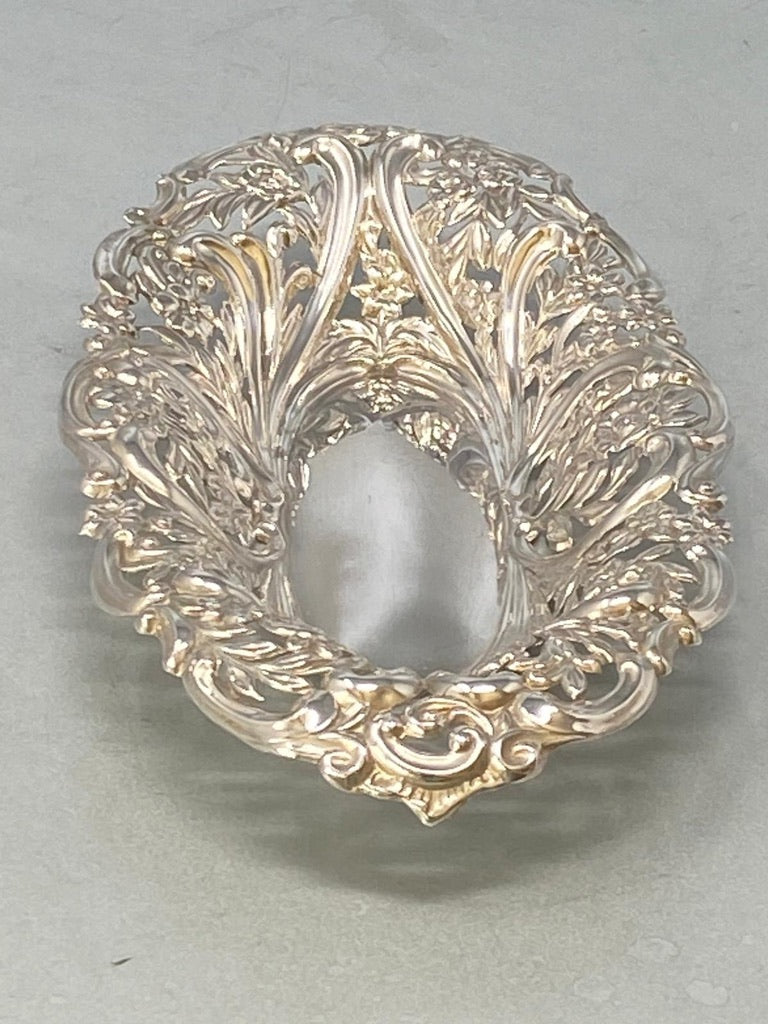 Antique Sterling Silver Pierced Sweet Dish