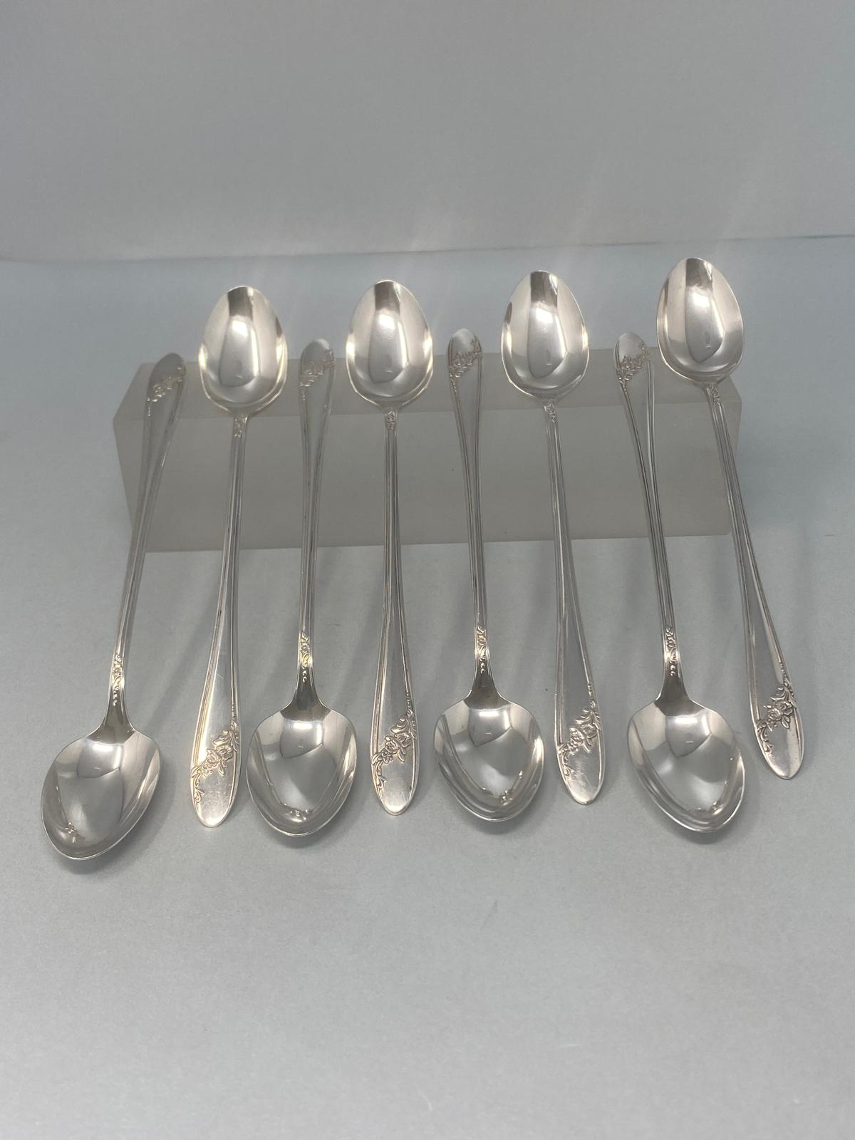 Set of Eight Silver Plated Ice Cream/Lemon Tea Spoons