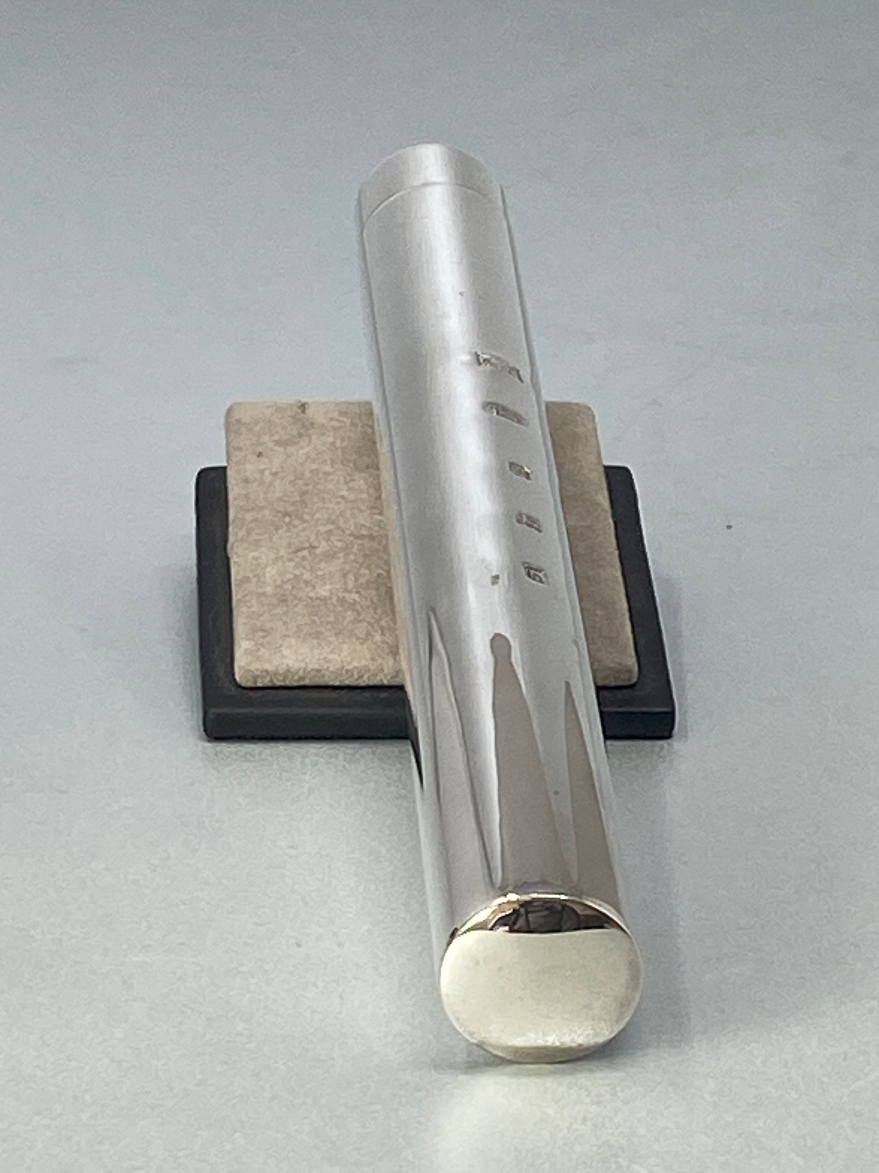 Silver Cigar Tube with Feature Hallmarks