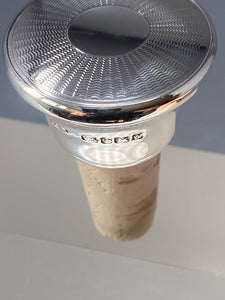 Pair of Sterling Silver Engine Turned Cork Bottle Stoppers