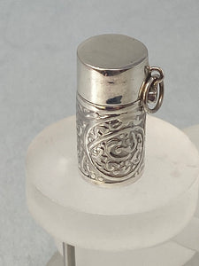 Sterling Silver Tall Chased Pill Box