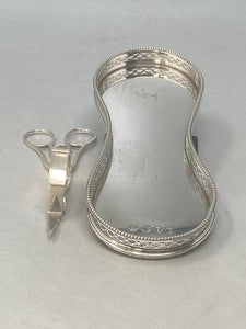 George III Antique Sterling Silver Snuffer &amp; Tray - excellent condition