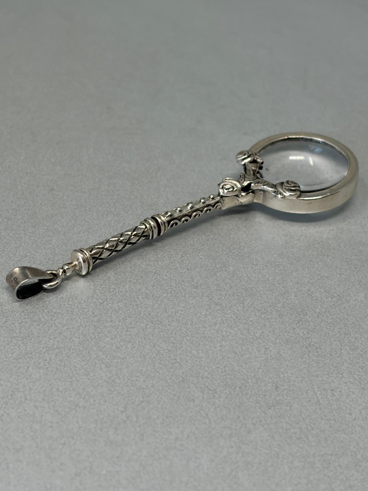 Sterling Silver & Glass Magnifying Pendant
