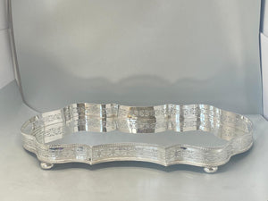 Silver Plated Gallery Tray with Gadroon Border