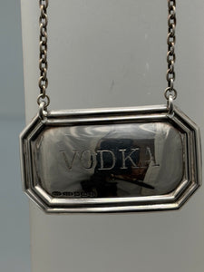Vintage Sterling Silver Vodka Bottle Label