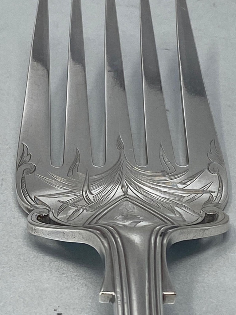 Pair of Antique Victorian Silver plated Fish Servers by Elkington & Co - circa 1870