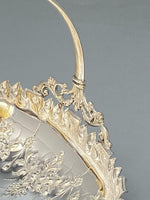 Load image into Gallery viewer, Victorian Silver Plated Hand Chased Basket with Handle

