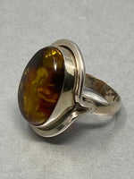 Load image into Gallery viewer, Sterling Silver and Natural Baltic Amber Ring
