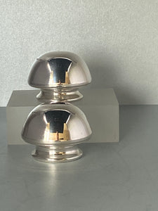 Pair of Vintage Sterling Silver Modernistic Salt & Pepper Shakers