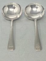 Load image into Gallery viewer, Pair of Art Deco Style Silver Plated Cream Ladles
