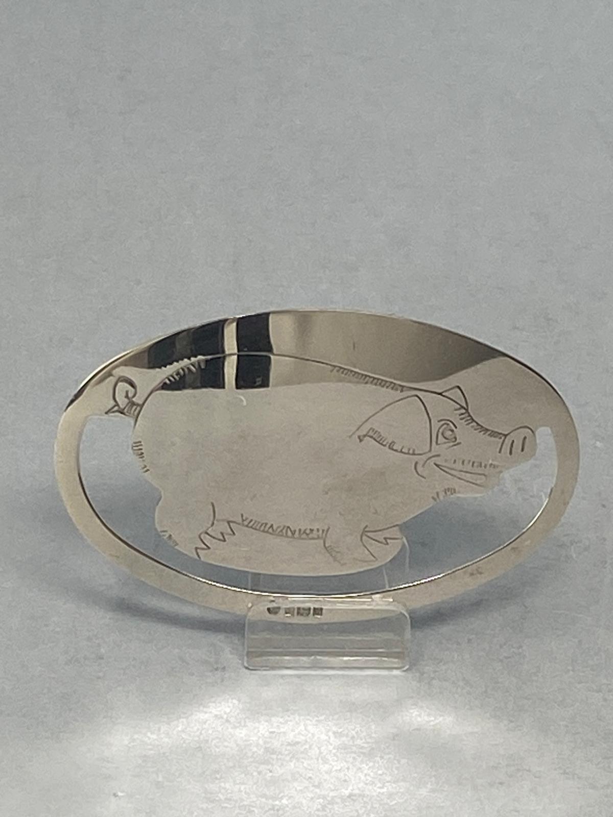 Sterling Silver Pig Bookmark