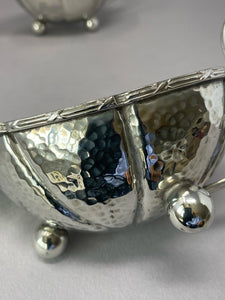 Pair of Arts & Crafts Style Large Antique Silver Plated Sauce Boats