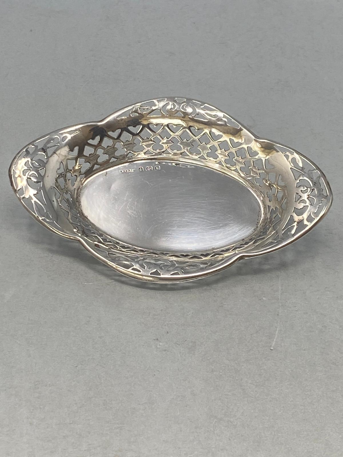 Oval Pierced Sterling Silver Shaped Dish