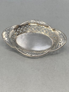 Oval Pierced Sterling Silver Shaped Dish