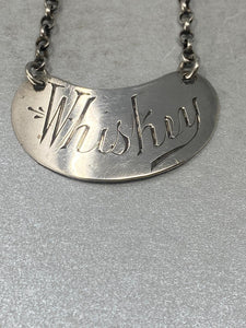 Pair of Antique Sterling Silver Whiskey Tot Labels