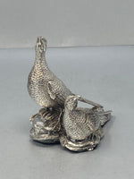 Load image into Gallery viewer, Pair of Sterling Silver Pheasants - Full English Hallmark
