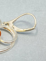 Load image into Gallery viewer, Sterling Silver and Amber Heart Shaped Earrings
