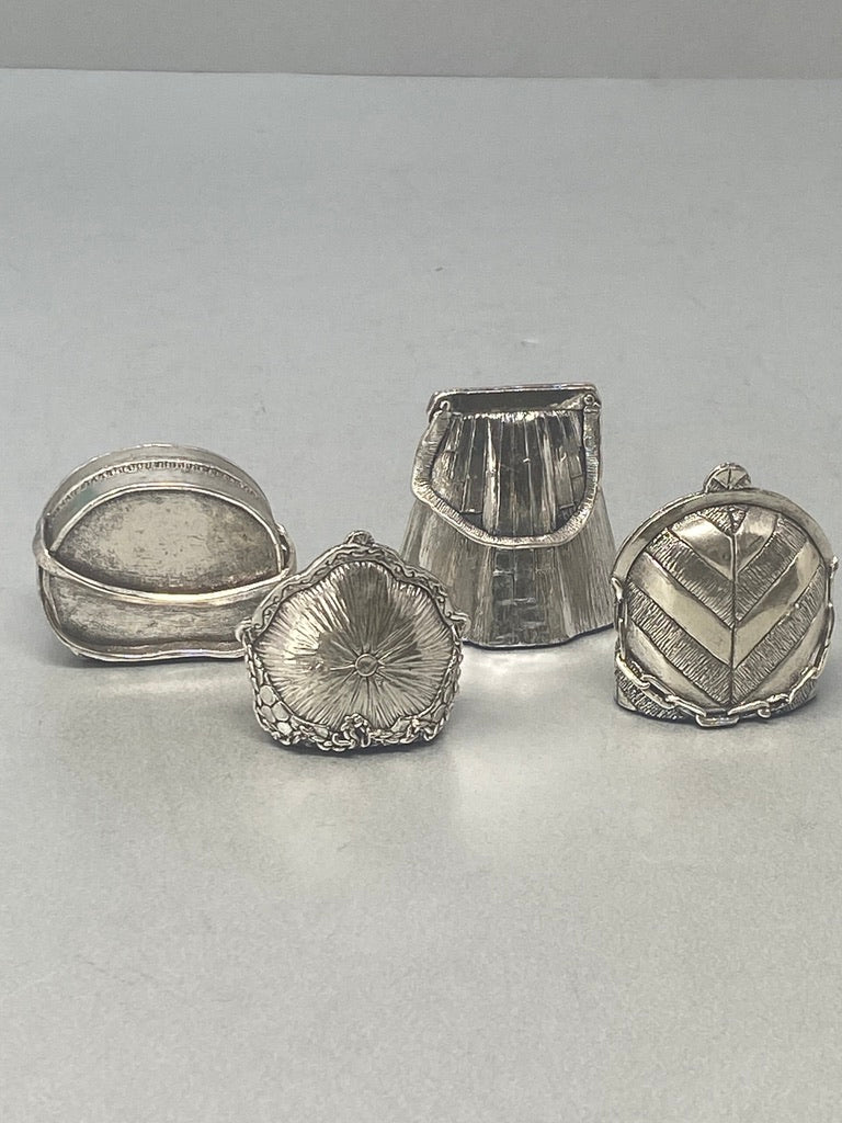 Set of Four Silver Handbag miniatures/models