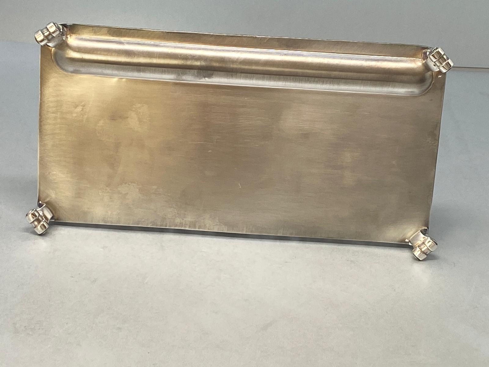 Silver Plated Two Bottle Gallery Inkstand