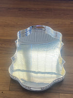 Load image into Gallery viewer, Silver Plated Gallery Tray with Gadroon Border
