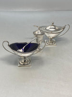 Load image into Gallery viewer, Sterling Silver Oval Three Piece Condiment Set
