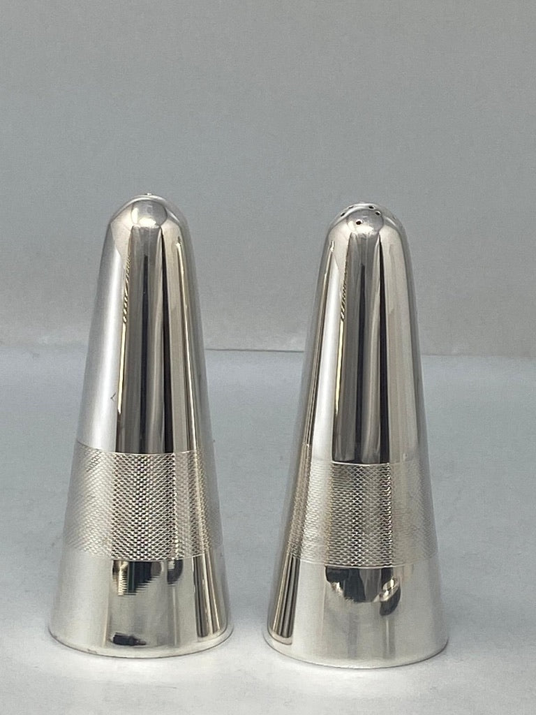 Dunhill Silver Plated Table Set - Salt & Pepper / Tray/ Bottle holder