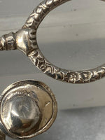 Load image into Gallery viewer, Pair of Antique Victorian Silver Harlequin Sugar Nips by George Adams
