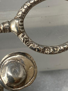 Pair of Antique Victorian Silver Harlequin Sugar Nips by George Adams