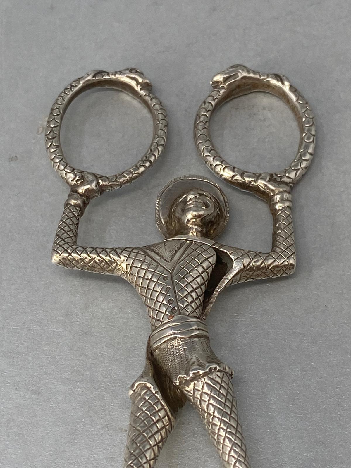 Pair of Antique Victorian Silver Harlequin Sugar Nips by George Adams