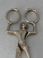 Load image into Gallery viewer, Pair of Antique Victorian Silver Harlequin Sugar Nips by George Adams
