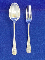 Load image into Gallery viewer, Antique Victorian Sterling Silver Childs Spoon &amp; Fork by Walker &amp; Hall
