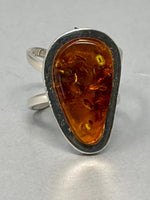 Load image into Gallery viewer, Sterling Silver &amp; Amber Ring
