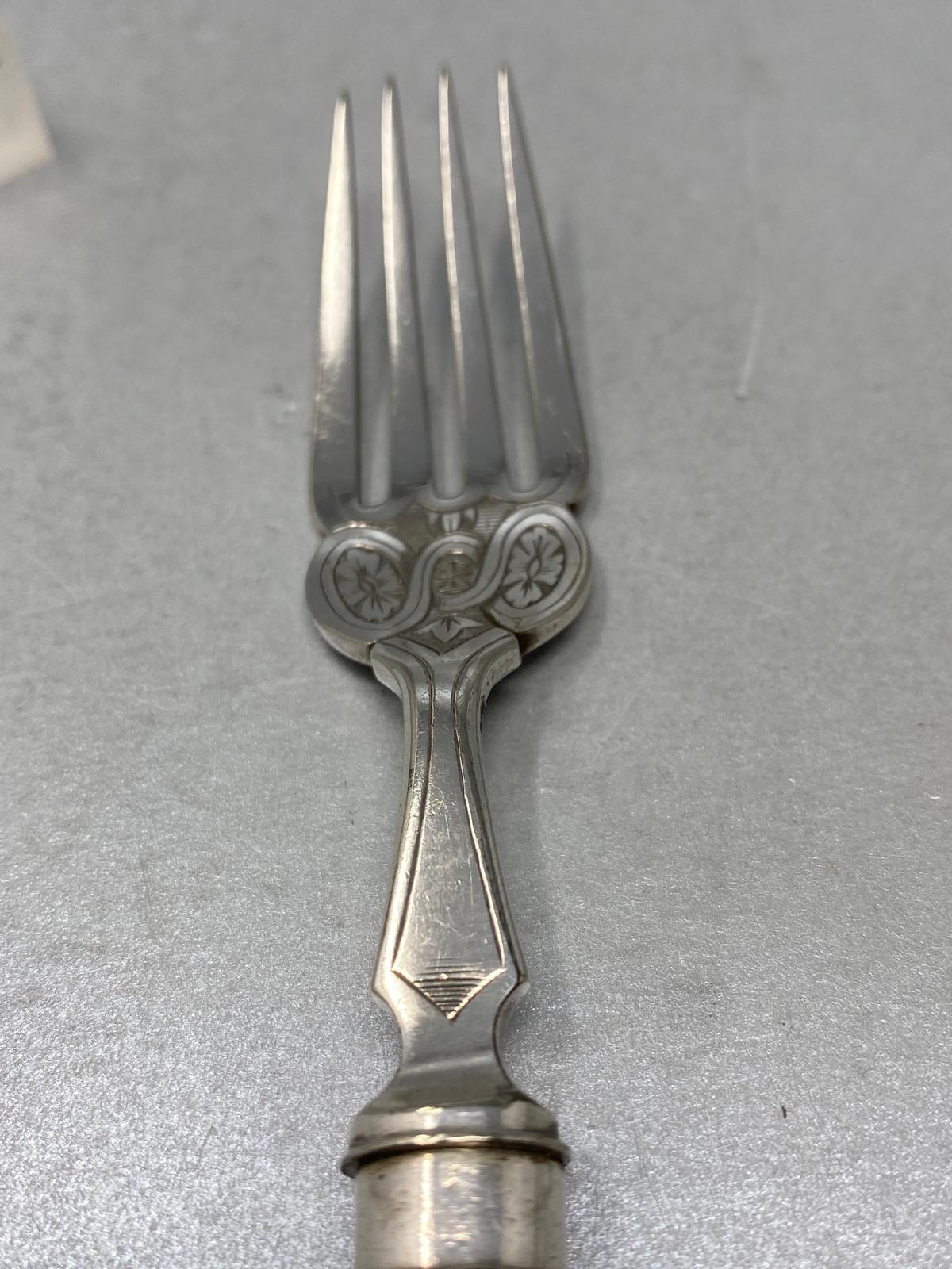 Antique Silver Plated Hand Engraved Fish Eaters (12 pairs)