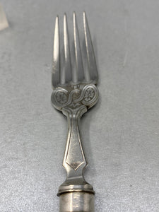 Antique Silver Plated Hand Engraved Fish Eaters (12 pairs)