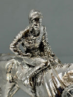 Load image into Gallery viewer, Sterling Silver Horse &amp; Jockey - full english hallmark
