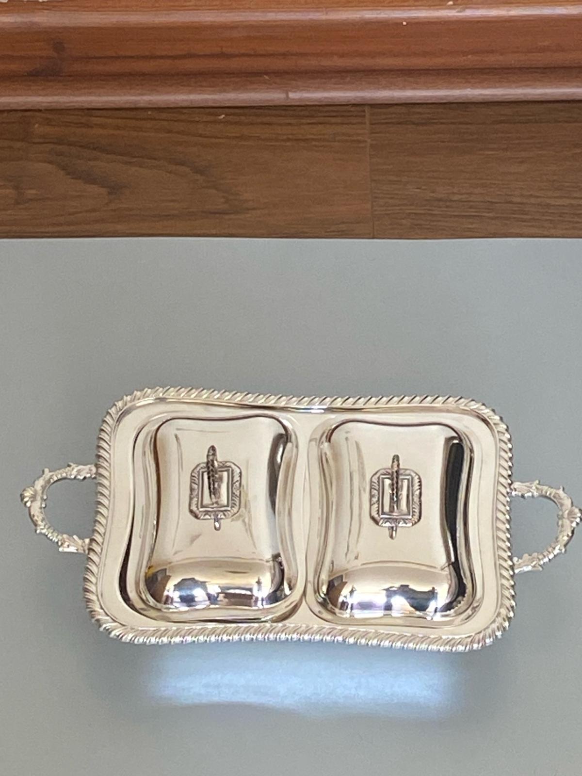 Antique Victorian Silver Plated Double Entree Dish