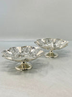 Load image into Gallery viewer, Pair of Antique Sterling Silver Shaped Dishes with Pierced Decoration made by E Viners
