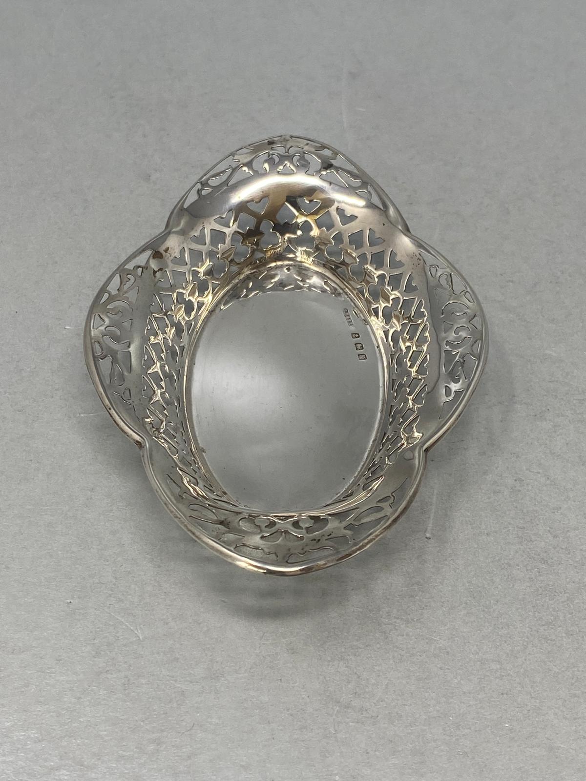 Oval Pierced Sterling Silver Shaped Dish