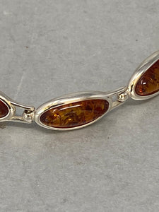 Sterling Silver and Amber Stone Bracelet