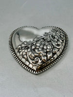 Load image into Gallery viewer, Antique Heart Shaped Sterling Silver and Glass Table Box
