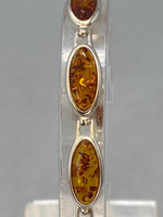 Load image into Gallery viewer, Sterling Silver and Amber Stone Bracelet
