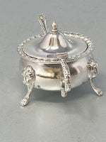 Load image into Gallery viewer, Antique Silver Plated Mustard Pot &amp; Spoon
