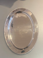 Load image into Gallery viewer, Antique Silver Plated Oval Serving Platter with Gadroon Border
