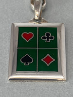 Load image into Gallery viewer, Silver and Enamel Playing Cards Key Ring

