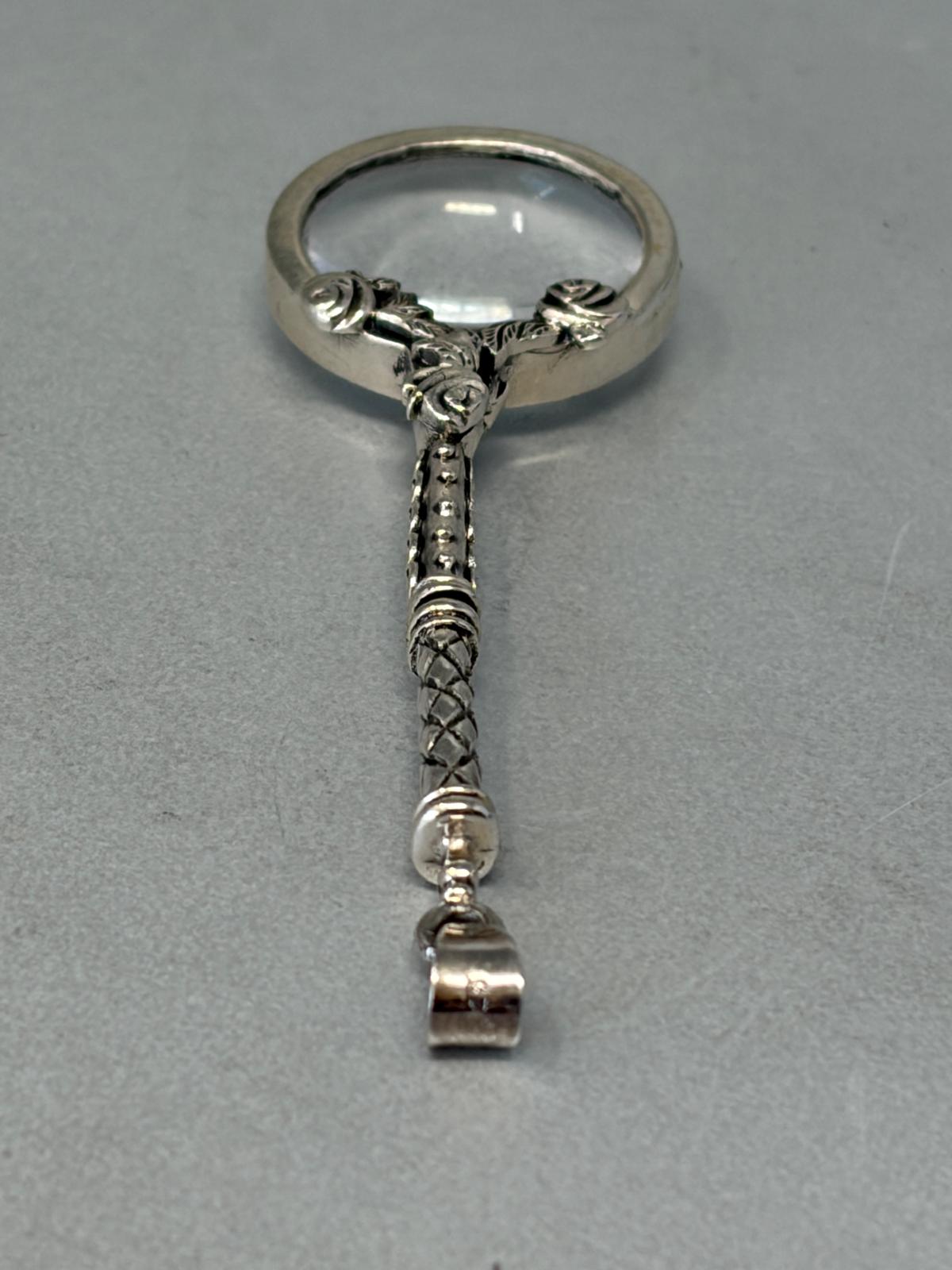 Sterling Silver & Glass Magnifying Pendant