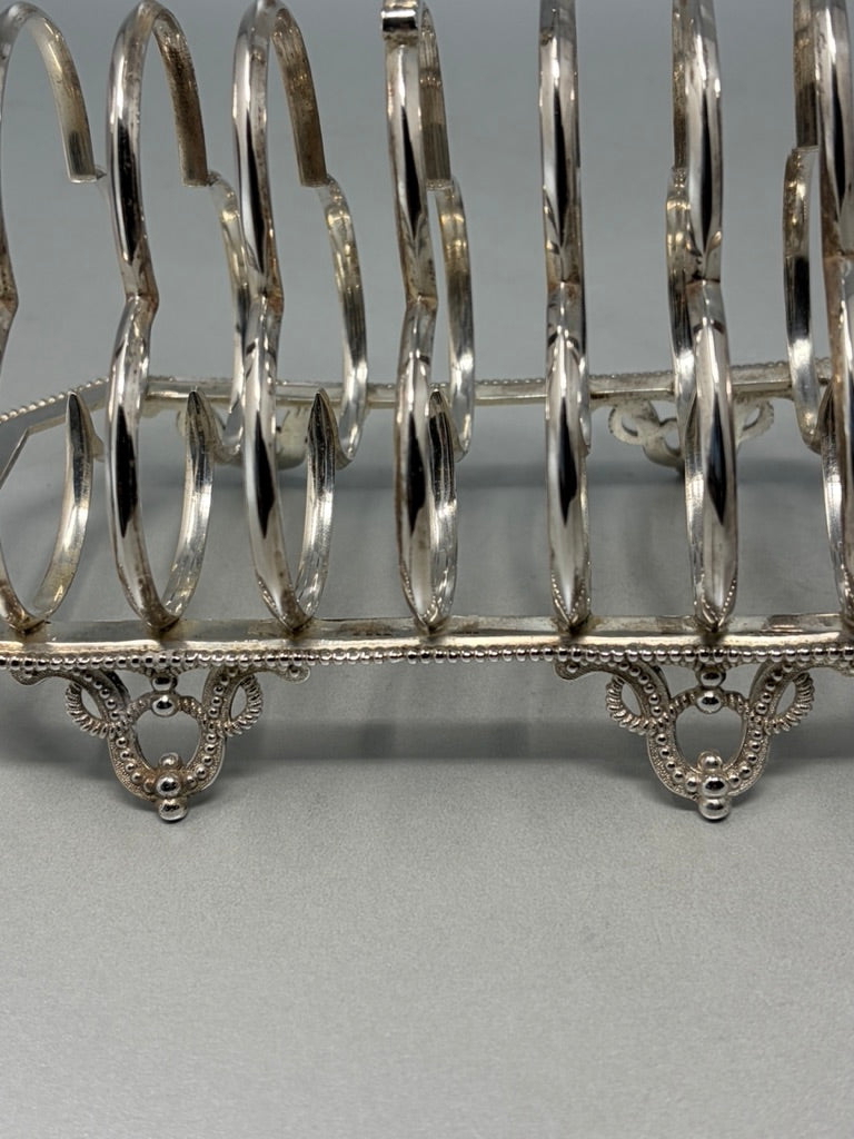 Antique Victorian Silver Plated 7 Bar Toast Rack