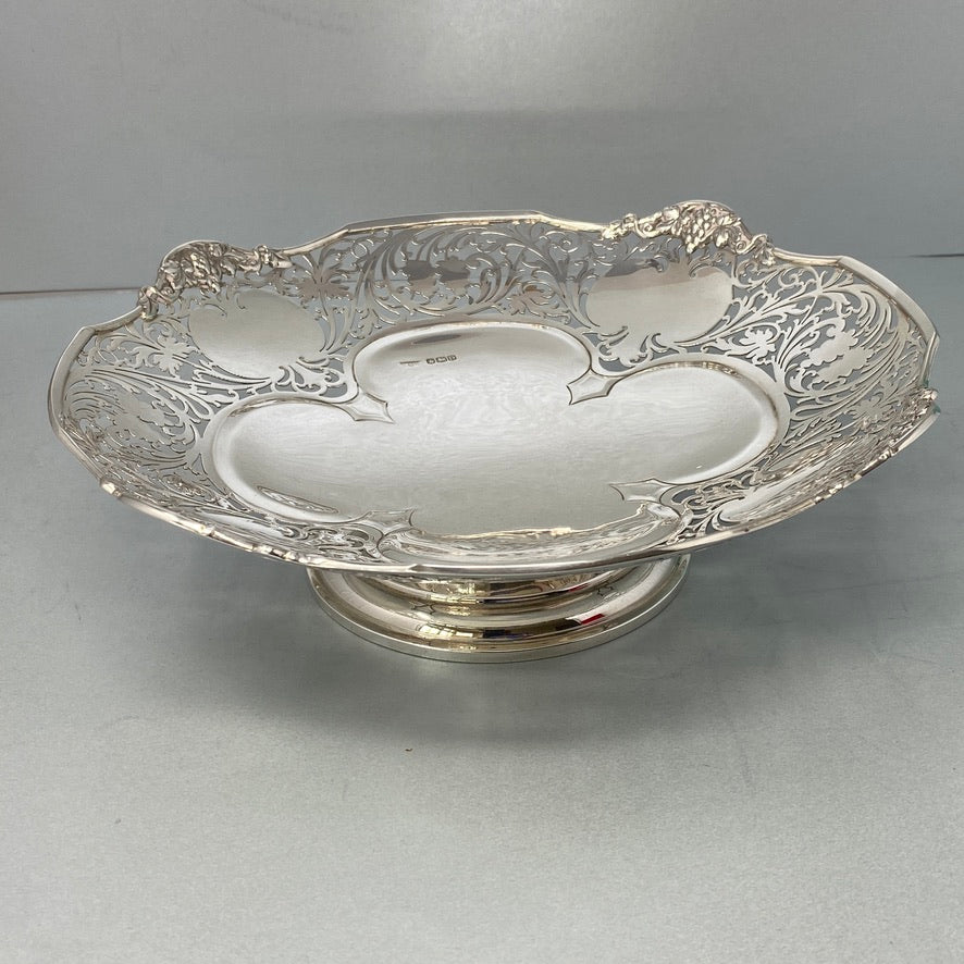Sterling Silver Pierced Fruit/Cake Dish